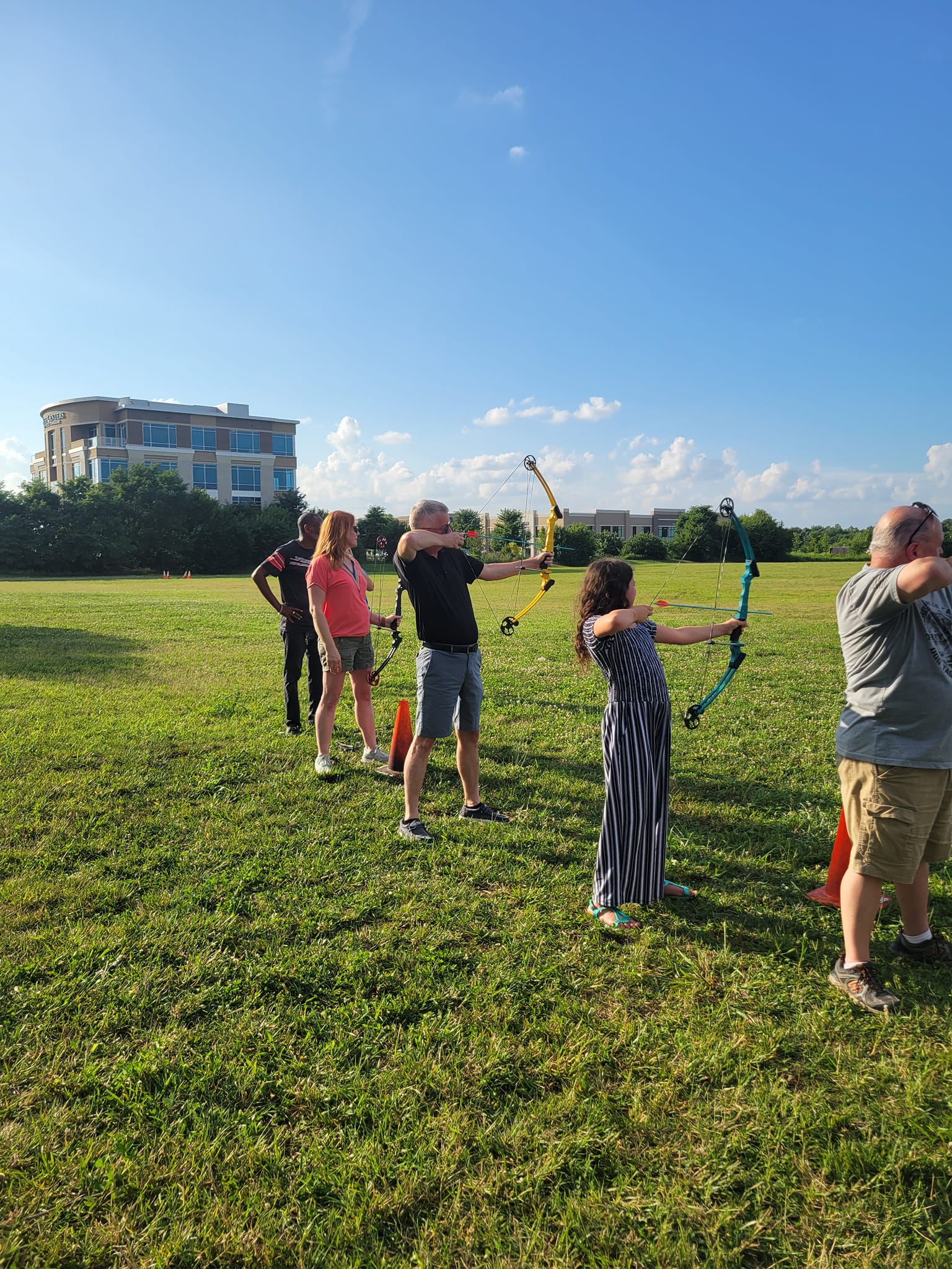 NAP archery night in Murfreesboro — members practicing with bows